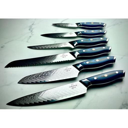 Carbonroq Blue 6 Piece Professional Knife Set